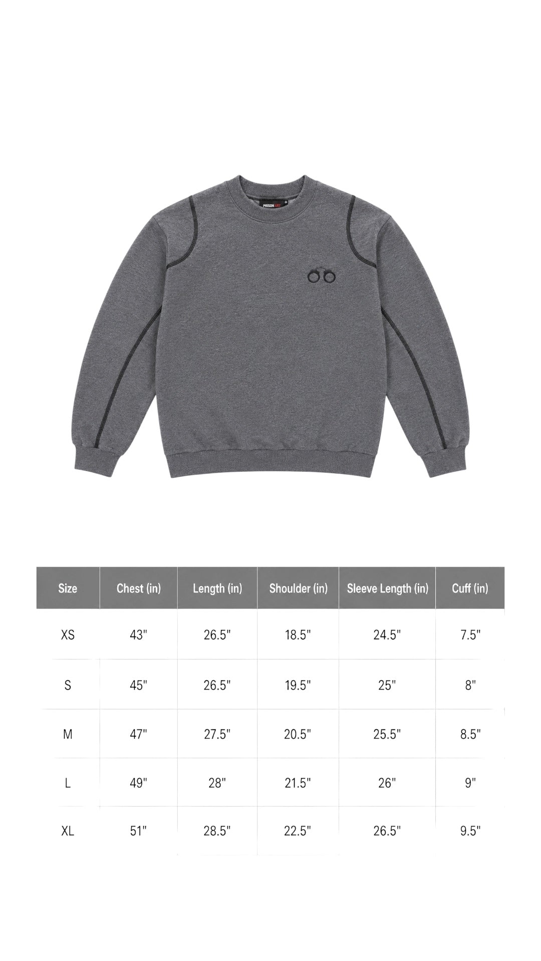 CHARCOAL CELLBLOCK CREWNECK