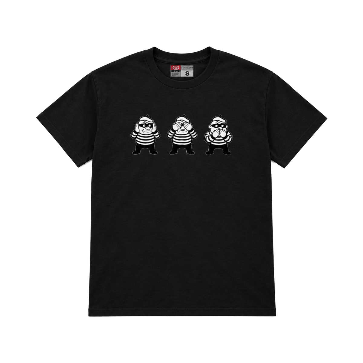 CROOKSLDN black T-shirt with the 3 CLIVES graphic on the chest