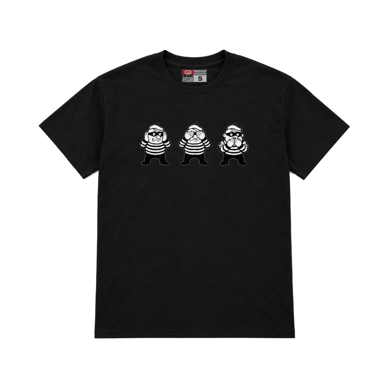 CROOKSLDN black T-shirt with the 3 CLIVES graphic on the chest