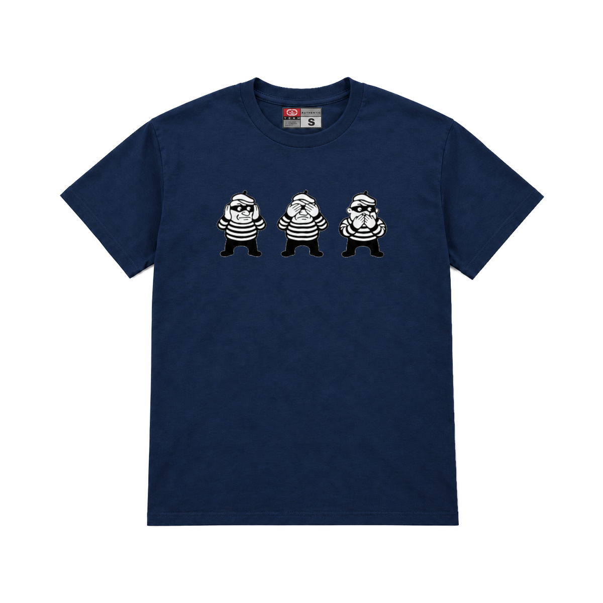 CROOKSLDN navy T-shirt with the 3 CLIVES graphic on the chest