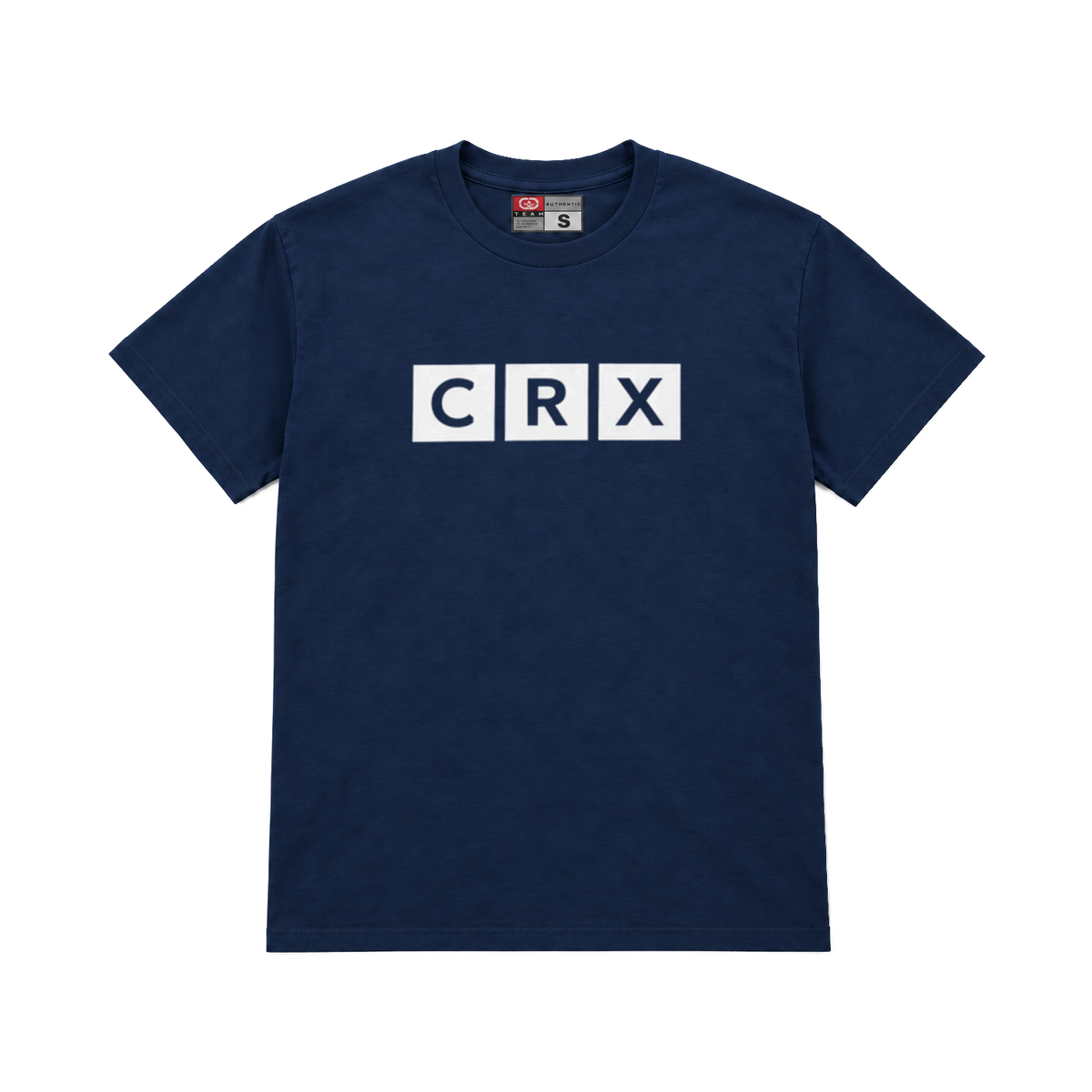 CROOKSLDN navy T-shirt with the BROADCAST graphic on the chest