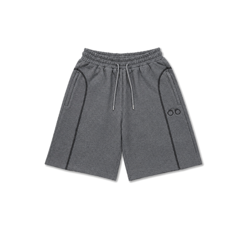 CROOKSLDN charcoal Cellblock shorts in heavyweight fabric with a relaxed fit and 3D embroidered detail