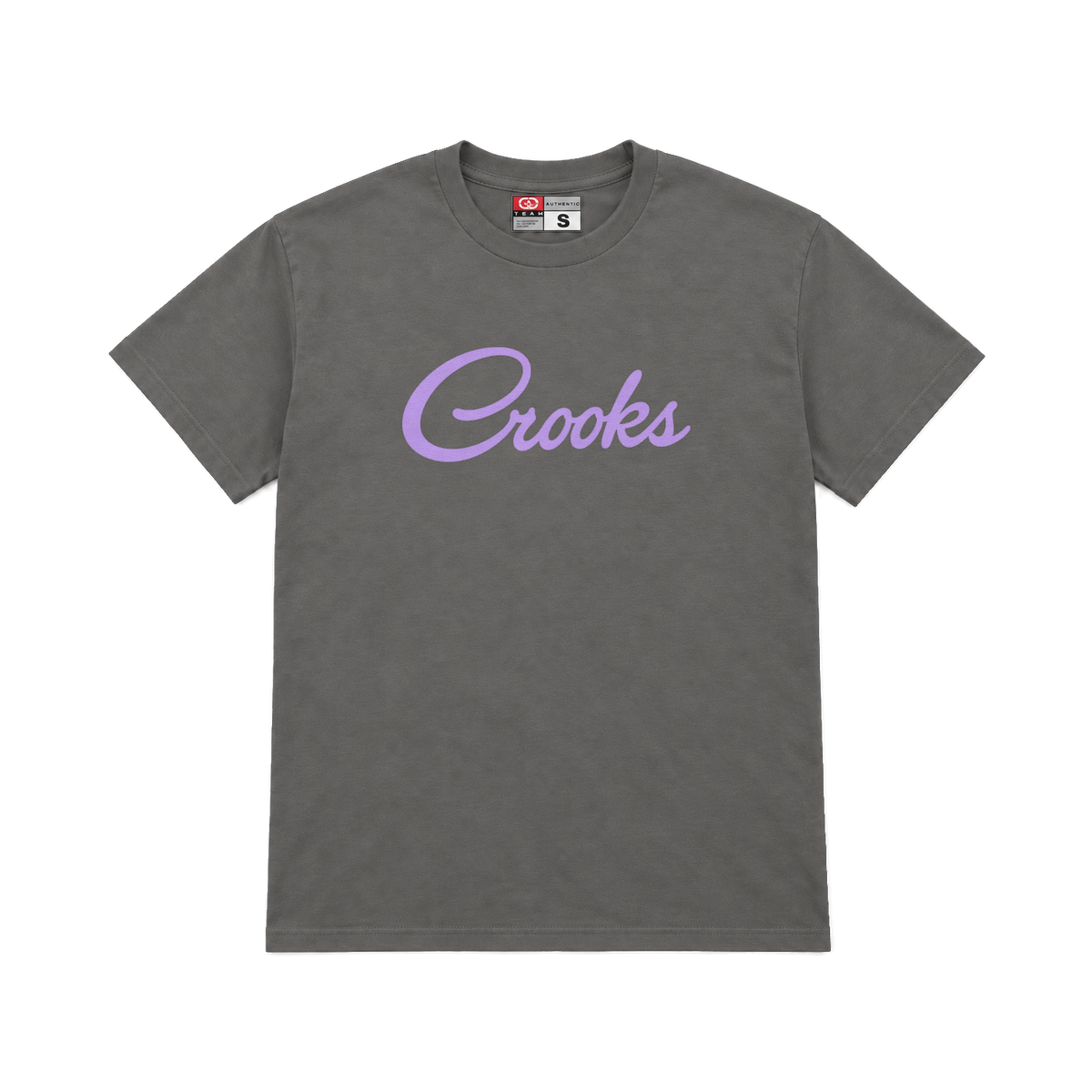 CROOKSLDN charcoal T-shirt with the COCO CROOKS graphic on the chest