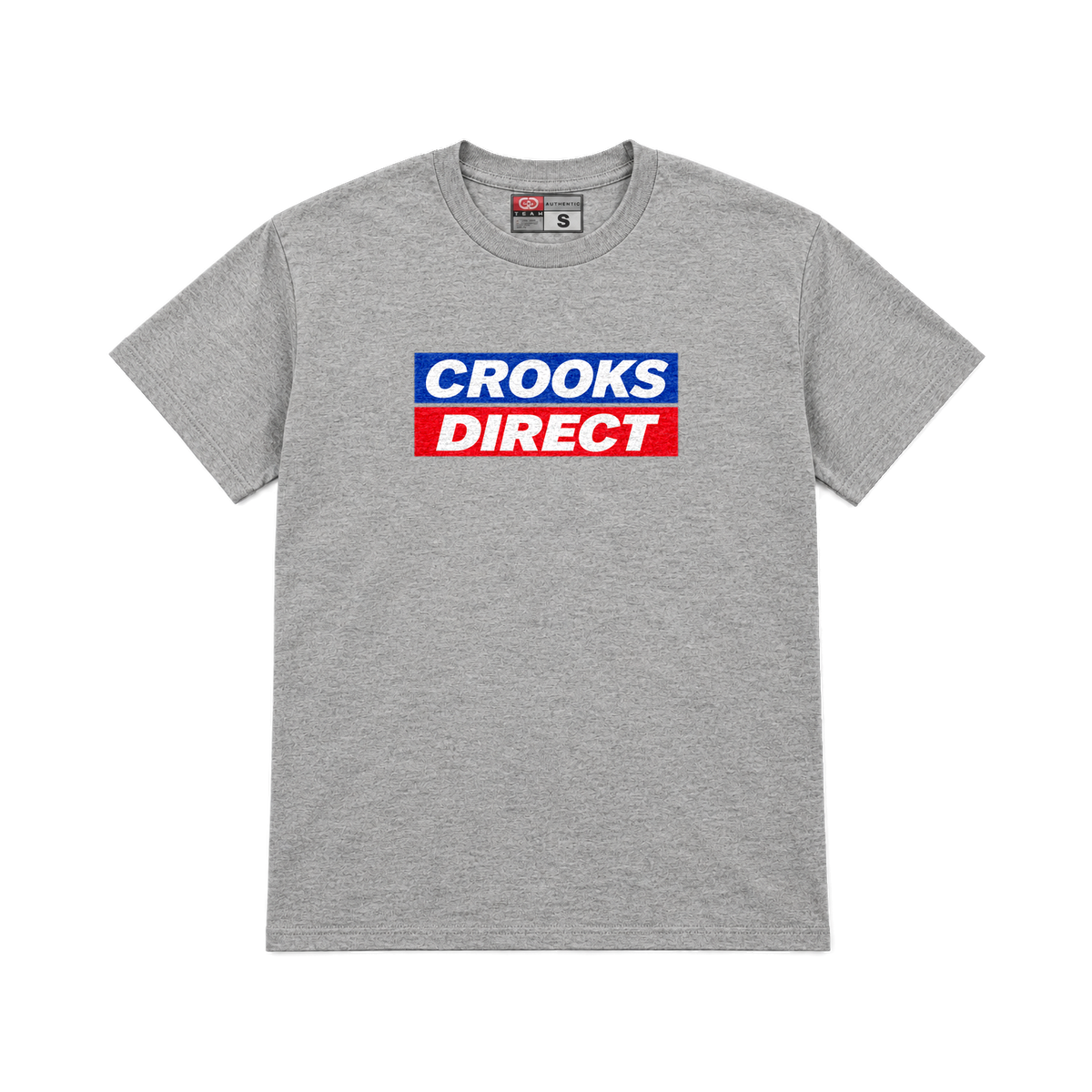 CROOKSLDN light grey T-shirt with the CROOKS DIRECT graphic on the chest