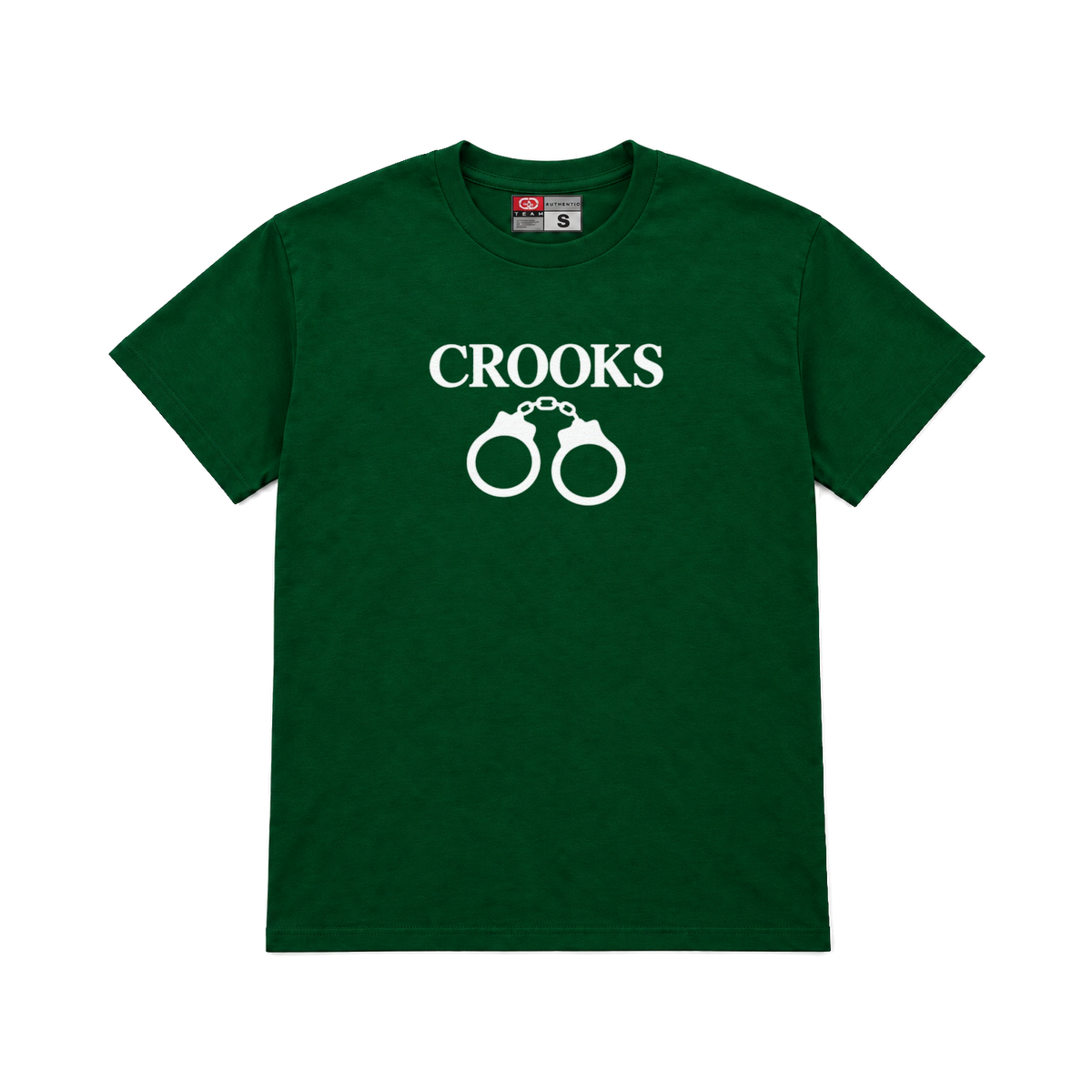 CROOKSLDN green T-shirt with the CUCCI graphic on the chest