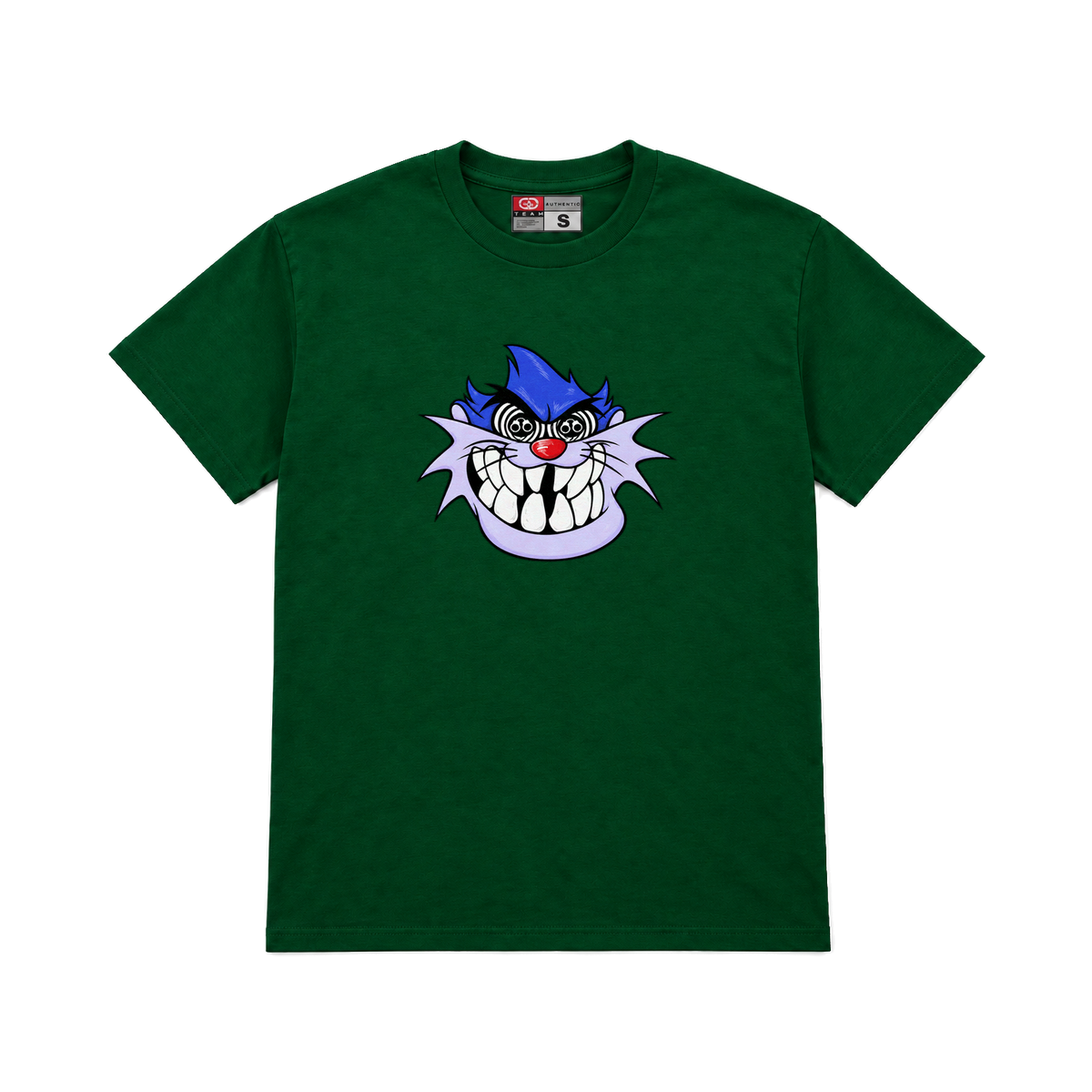 CROOKSLDN green T-shirt with the FERAL graphic on the chest