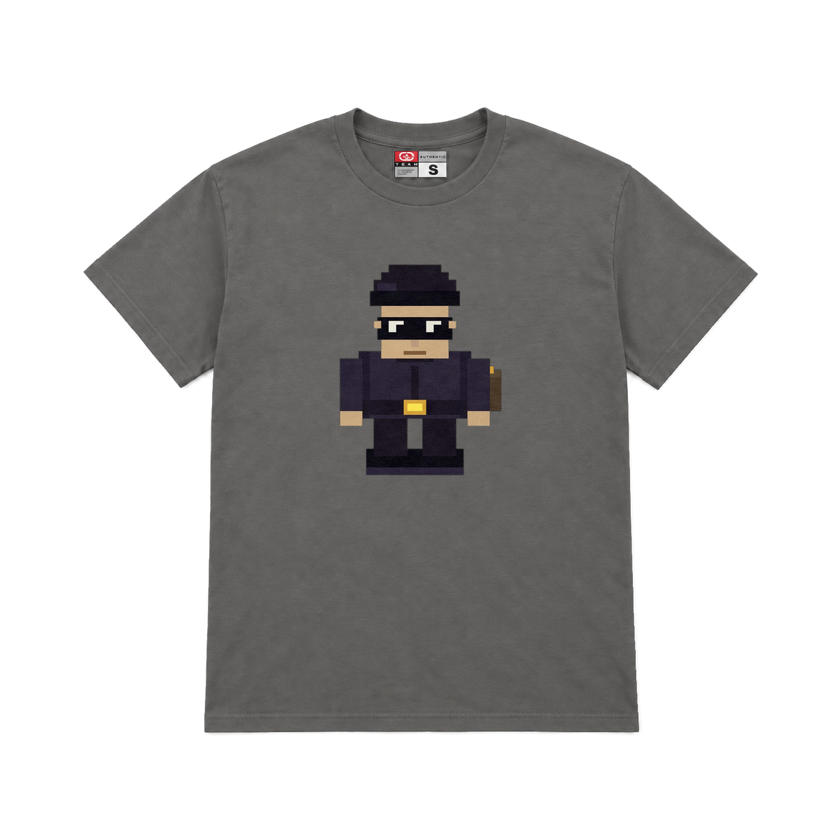 CROOKSLDN charcoal T-shirt with the GETAWAY CLIVE graphic on the chest