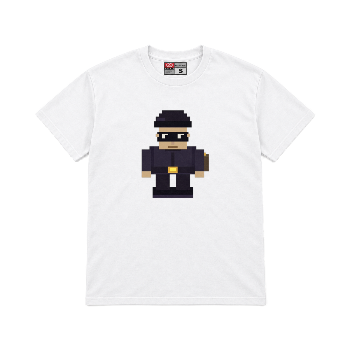 CROOKSLDN white T-shirt with the GETAWAY CLIVE graphic on the chest