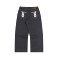 CROOKSLDN grey wash heavyweight denim jeans with baggy fit and handcuff graphic on back pockets