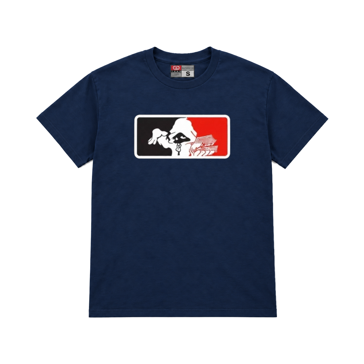 CROOKSLDN navy T-shirt with the MONEY CLIVE graphic on the chest
