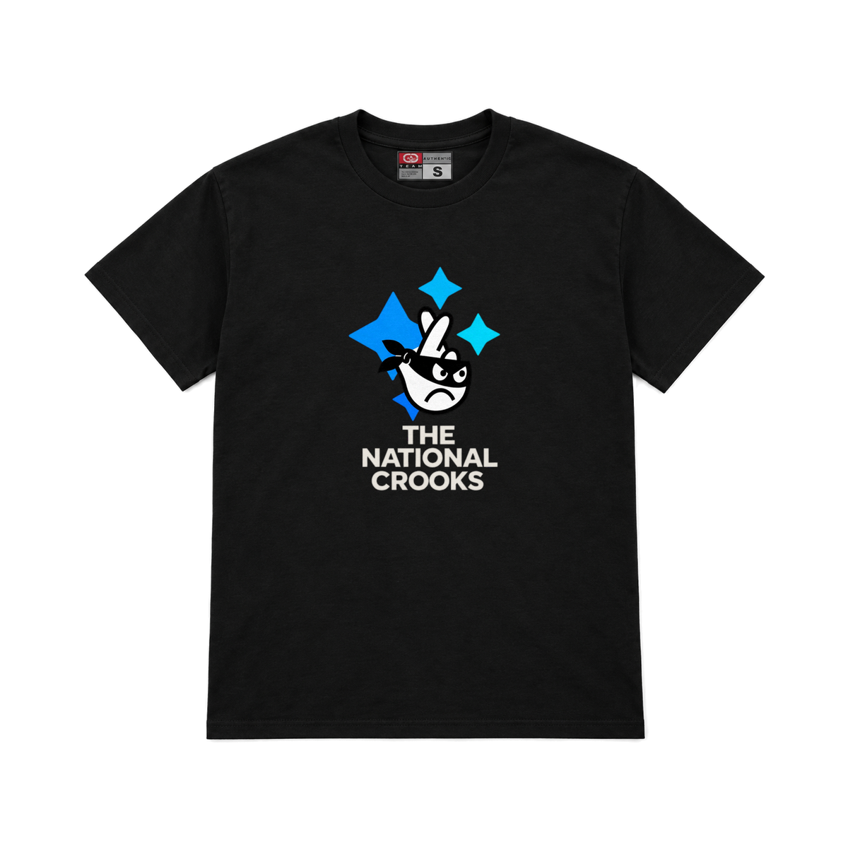 CROOKSLDN black T-shirt with the NATIONAL CROOKS graphic on the chest