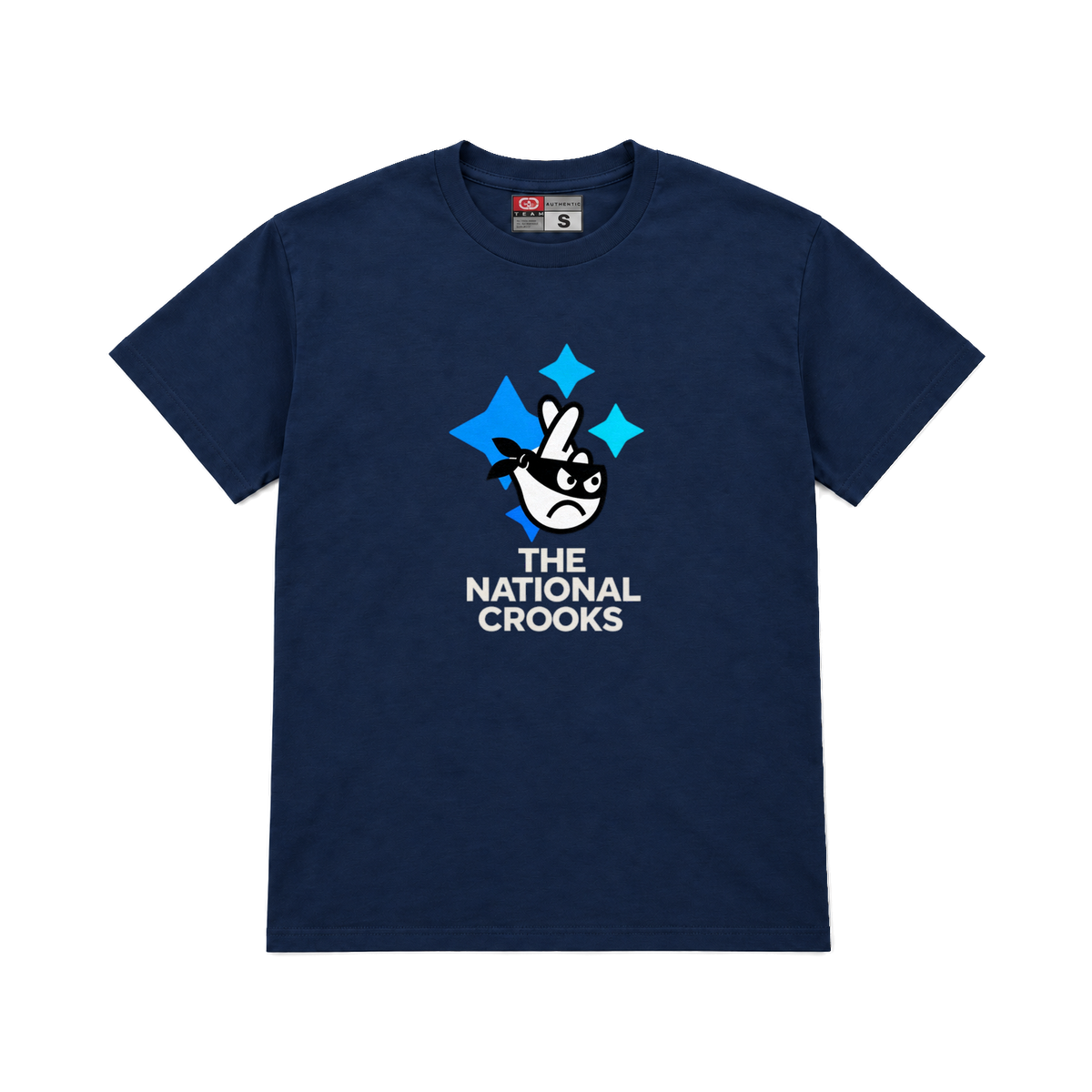 CROOKSLDN navy T-shirt with the NATIONAL CROOKS graphic on the chest