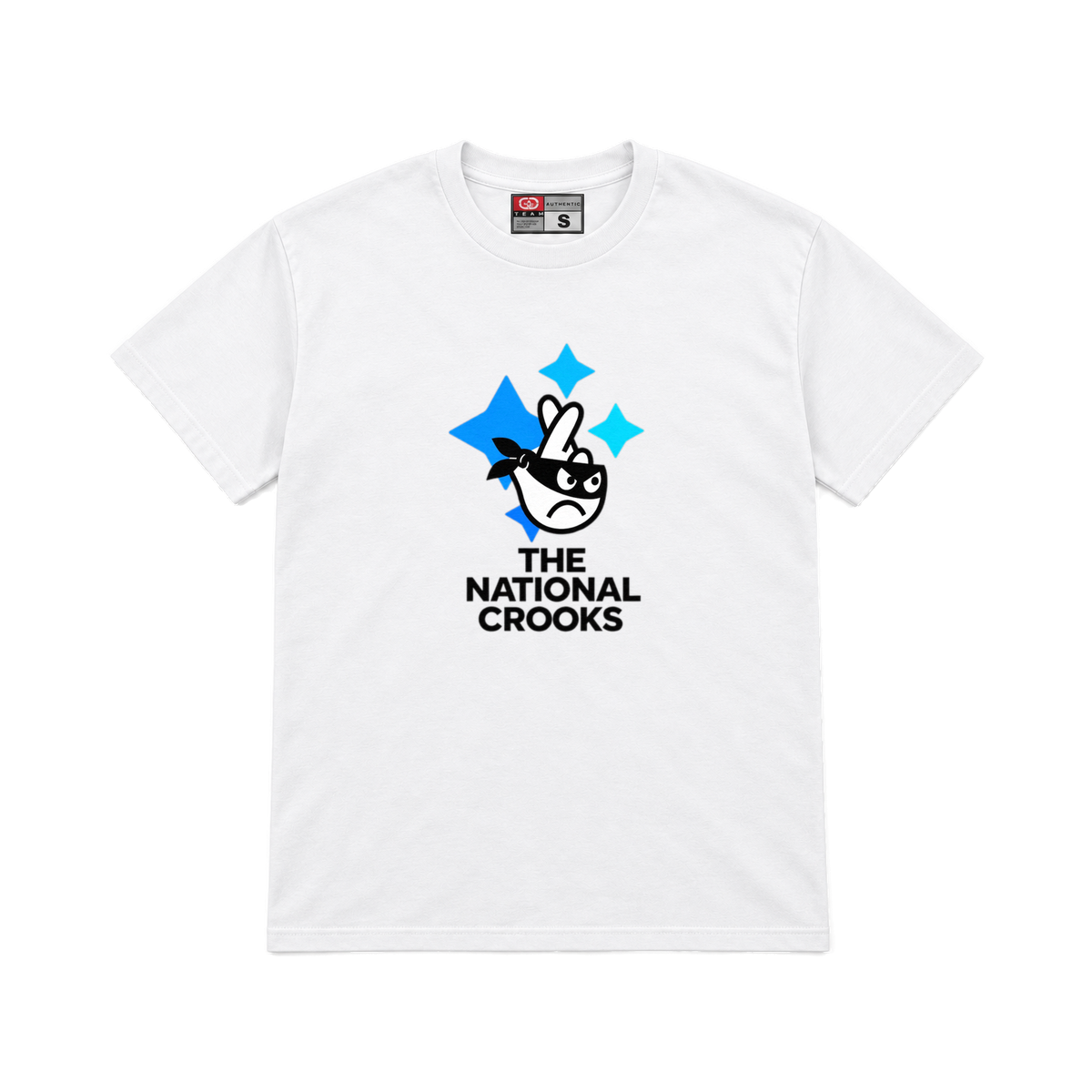 CROOKSLDN white T-shirt with the NATIONAL CROOKS graphic on the chest