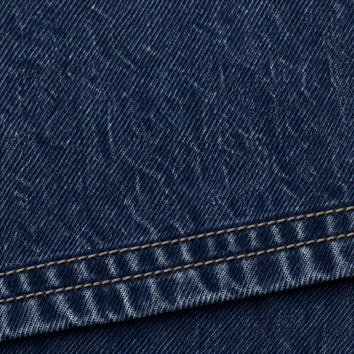 CROOKSLDN OG Jeans — Dark indigo denim texture and double-row hem stitching.