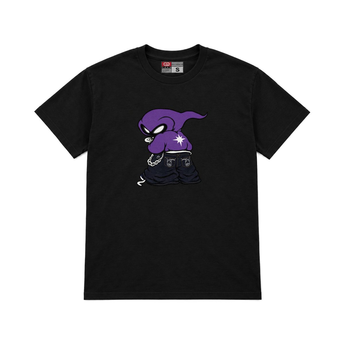 CROOKSLDN black T-shirt with the PHANTOM graphic on the chest
