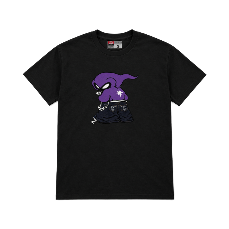 CROOKSLDN black T-shirt with the PHANTOM graphic on the chest