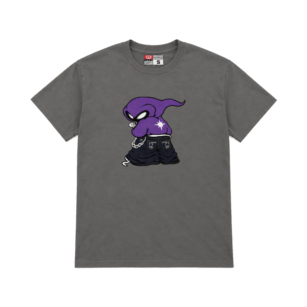 CROOKSLDN charcoal T-shirt with the PHANTOM graphic on the chest