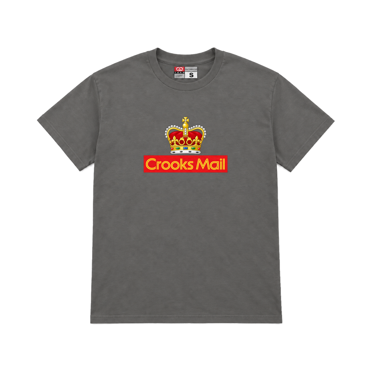 CROOKSLDN charcoal T-shirt with the SPECIAL DELIVERY graphic on the chest