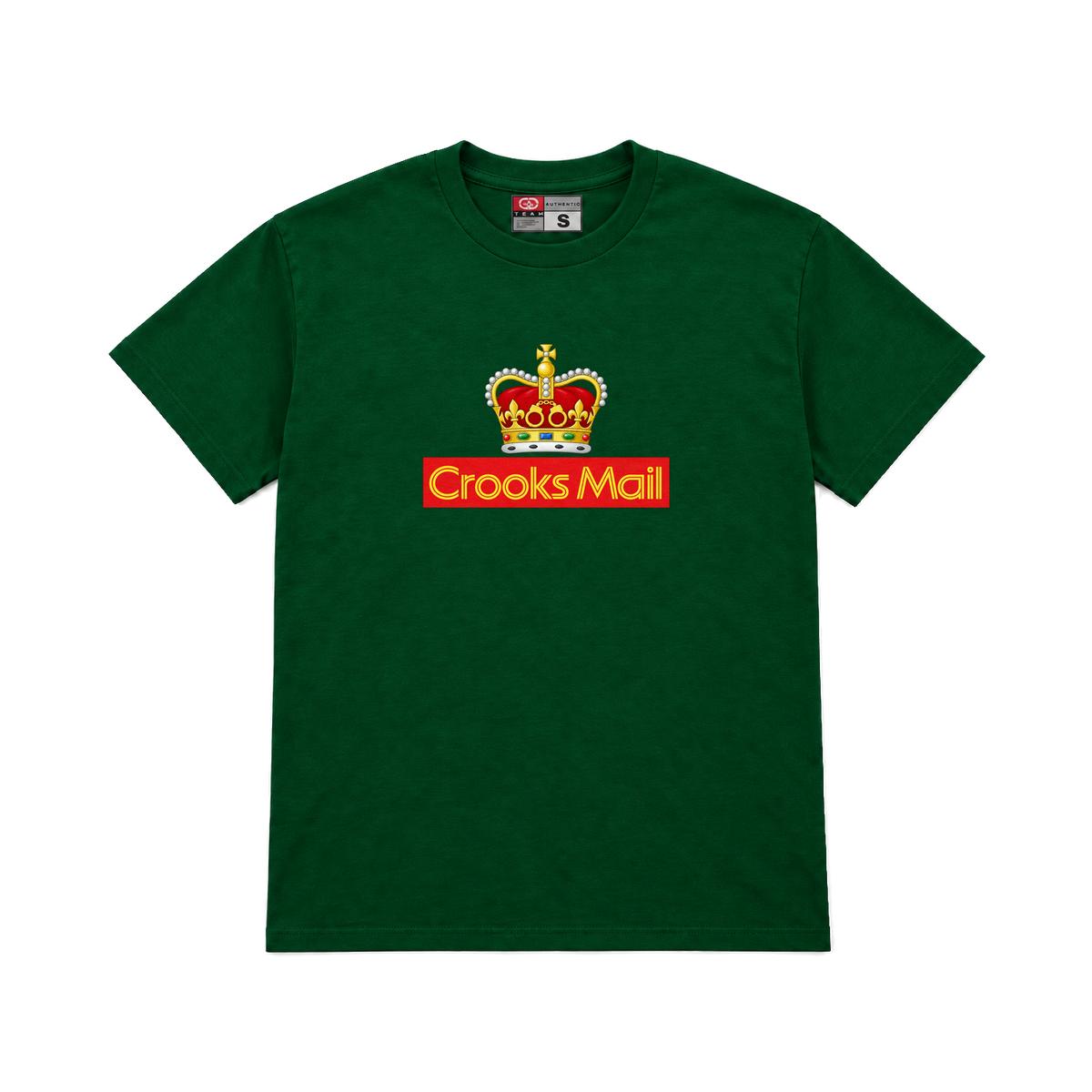 CROOKSLDN green T-shirt with the SPECIAL DELIVERY graphic on the chest